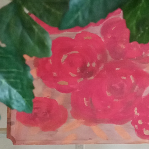 Hand painted Rose Wooden Plaque - Picture 3 of 7